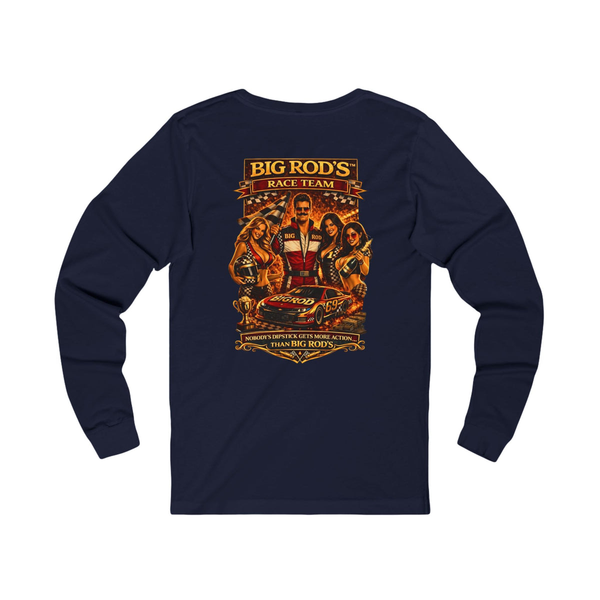 BIG ROD'S Race Team | HOT Pit Crew & Dipstick Getting Action - Long Sleeve (Dark Colors)