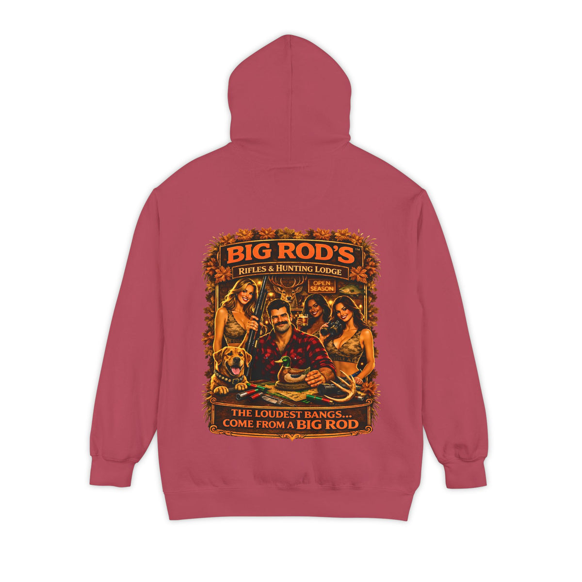 BIG ROD'S Rifles & Hunting Lodge | HOT Camo and Loud Bangs - Hoodie (Dark Colors)