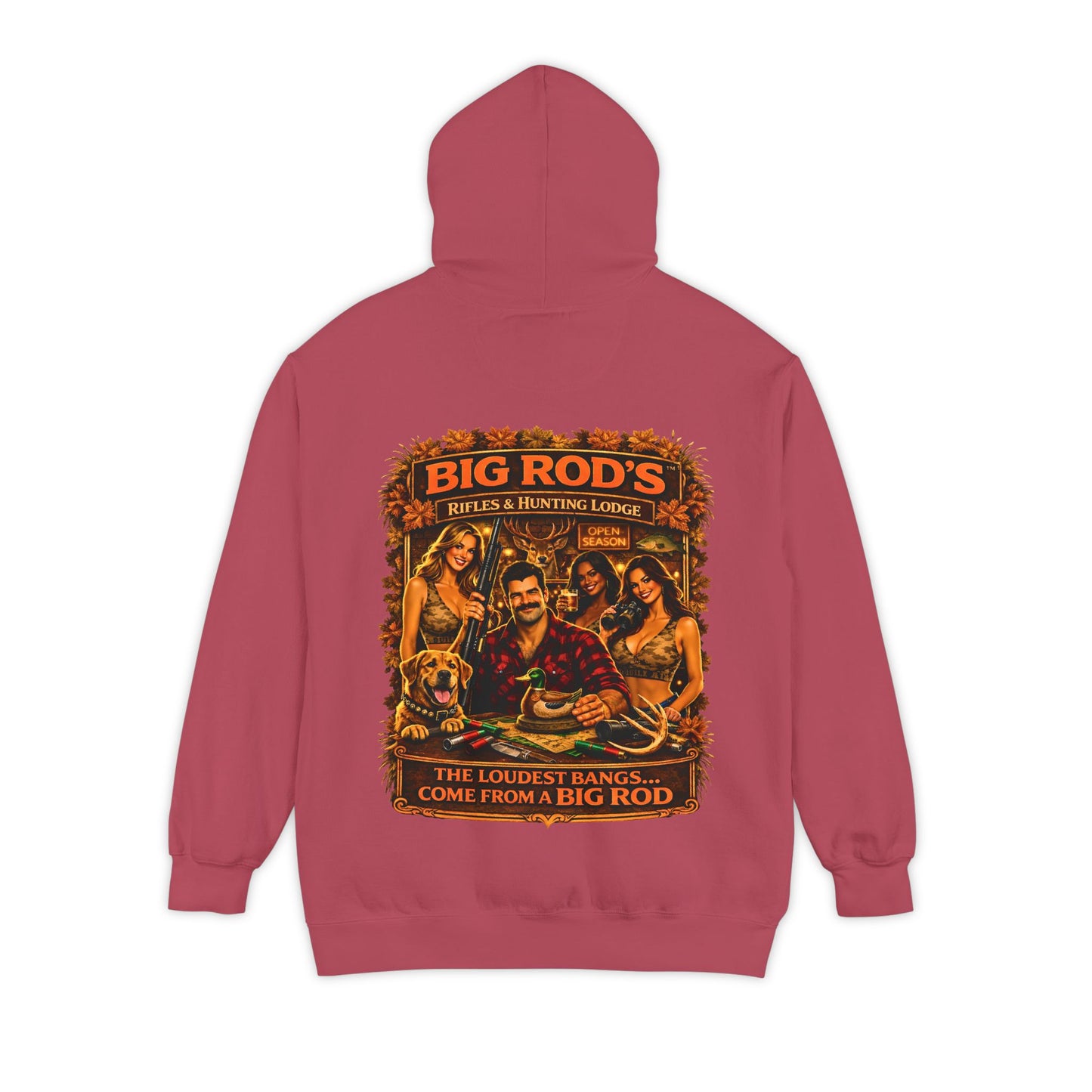 BIG ROD'S Rifles & Hunting Lodge | HOT Camo and Loud Bangs - Hoodie (Dark Colors)