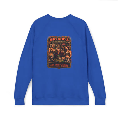 BIG ROD'S Rifles & Hunting Lodge | THE LOUDEST BANGS... COME FROM A BIG ROD - Fleece Sweatshirt (Only Dark Colors)