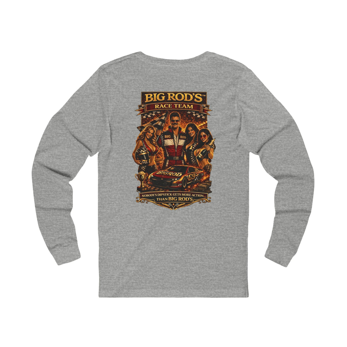 BIG ROD'S Race Team | HOT Pit Crew & Dipstick Getting Action - Long Sleeve (Light Colors)