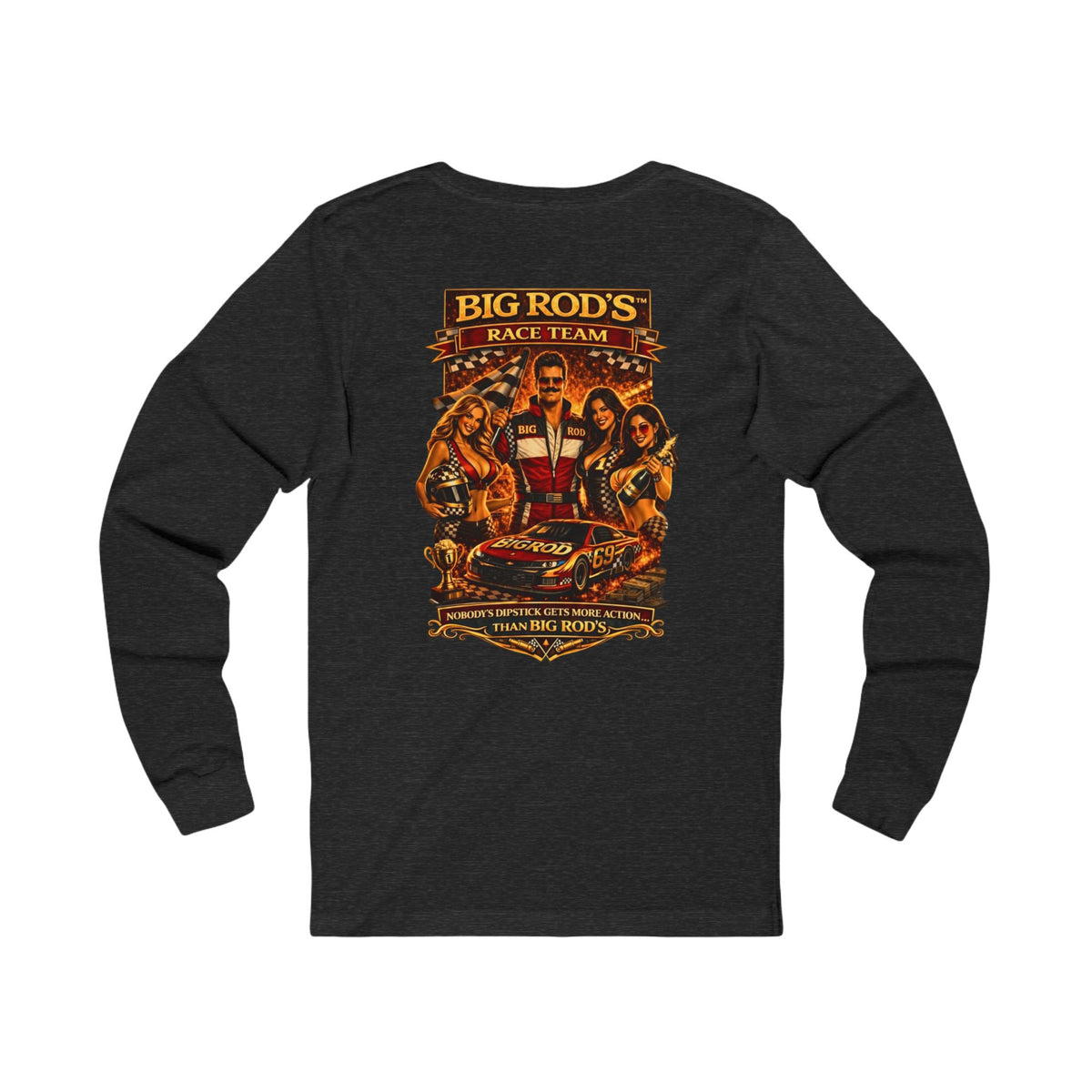BIG ROD'S Race Team | HOT Pit Crew & Dipstick Getting Action - Long Sleeve (Dark Colors)