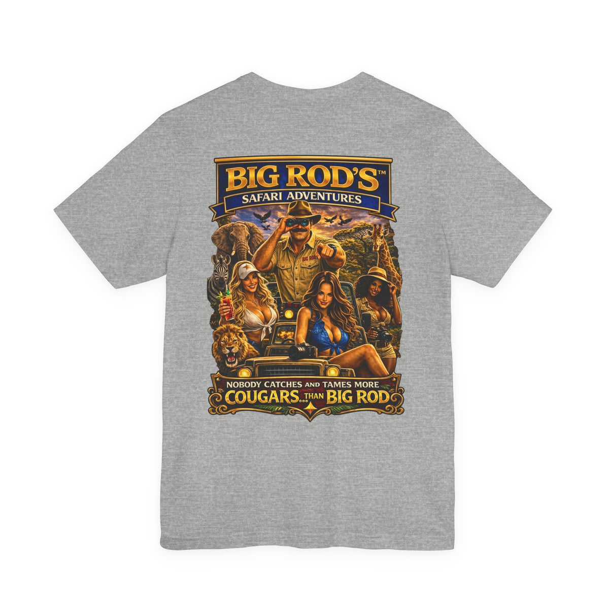 BIG ROD'S Safari Adventures | HOT Cougars & Making them Purrr - T-Shirt (Light Colors)