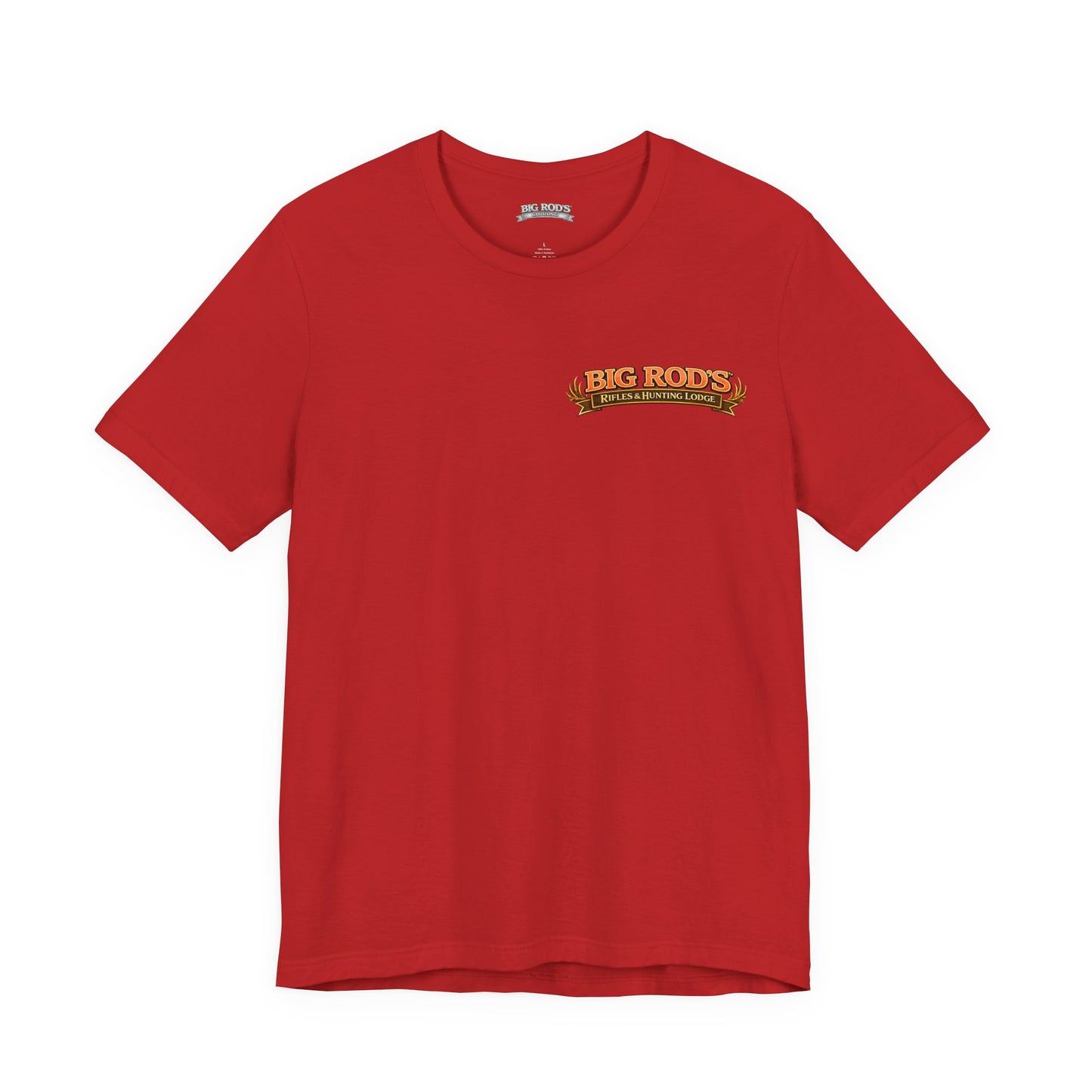 BIG ROD'S Rifles & Hunting Lodge | HOT Camo and Loud Bangs - T-Shirt (Dark Colors)