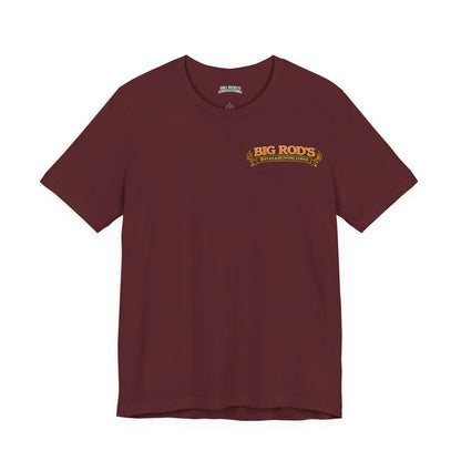 BIG ROD'S Rifles & Hunting Lodge | THE LOUDEST BANGS... COME FROM A BIG ROD - T-Shirt (Dark Colors)