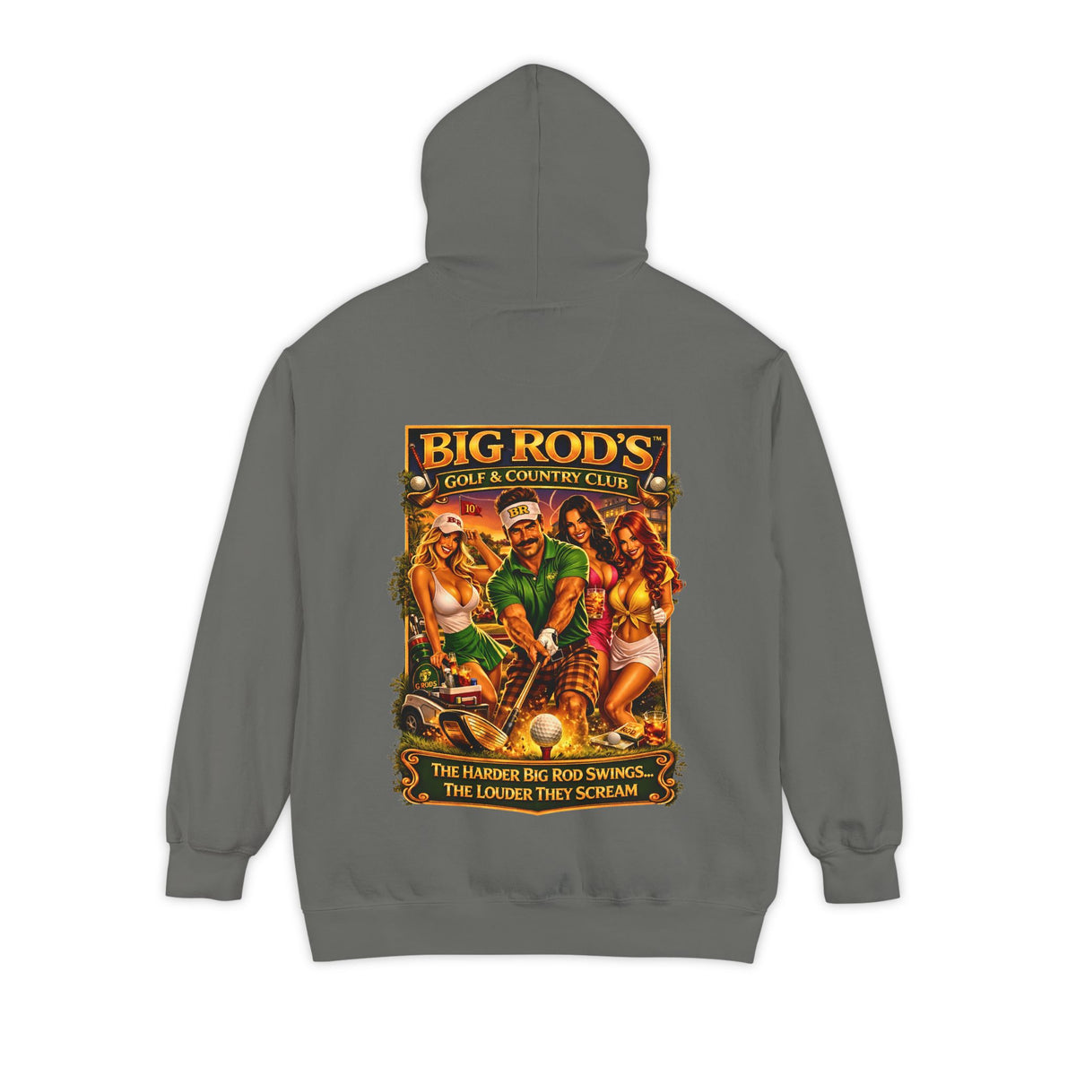 BIG ROD'S Golf & Country Club | HOT Foursome / Swinging Hard and Loud - Hoodie (Dark Colors)