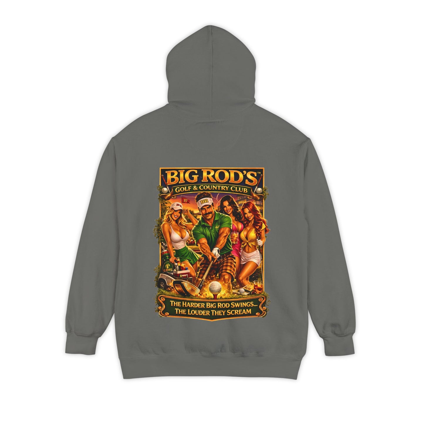 BIG ROD'S Golf & Country Club | HOT Foursome / Swinging Hard and Loud - Hoodie (Dark Colors)