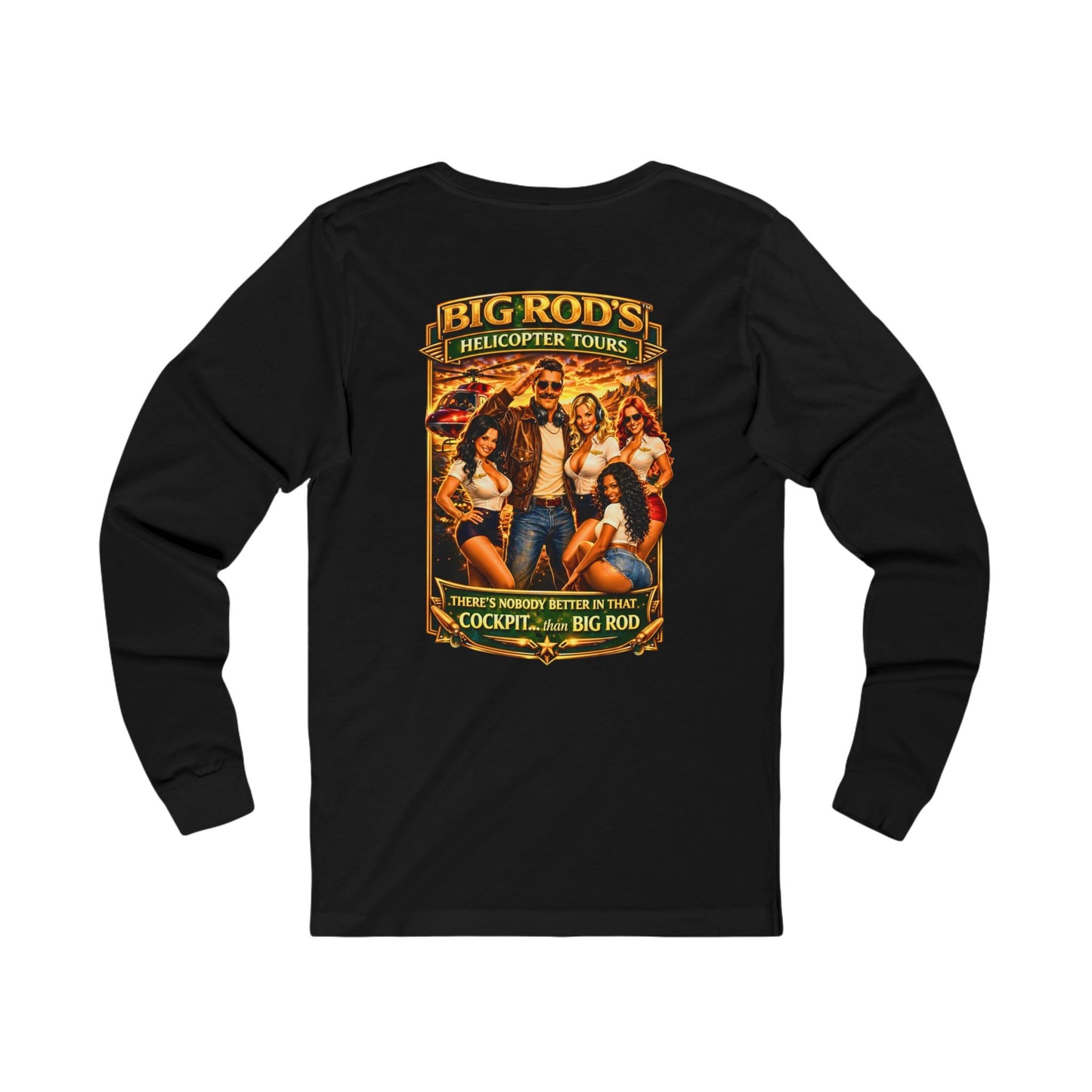 BIG ROD'S Helicopter Tours | HOT Flight Crew & Owning that Cockpit - Long Sleeve (Dark Colors)