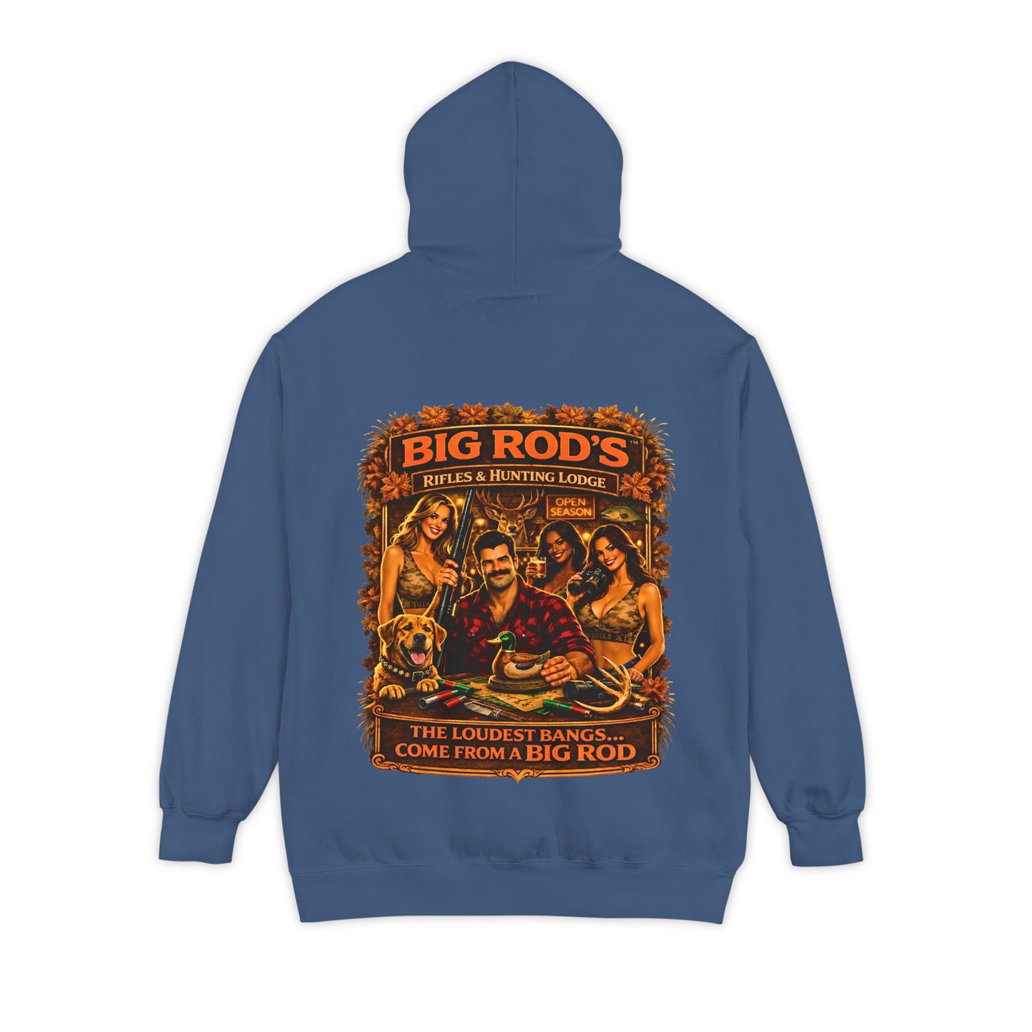 BIG ROD'S Rifles & Hunting Lodge | HOT Camo and Loud Bangs - Hoodie (Dark Colors)