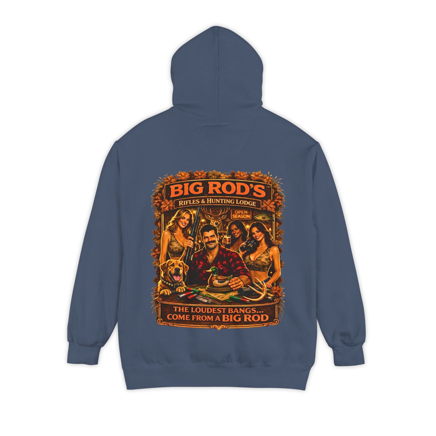 BIG ROD'S Rifles & Hunting Lodge | HOT Camo and Loud Bangs - Hoodie (Dark Colors)