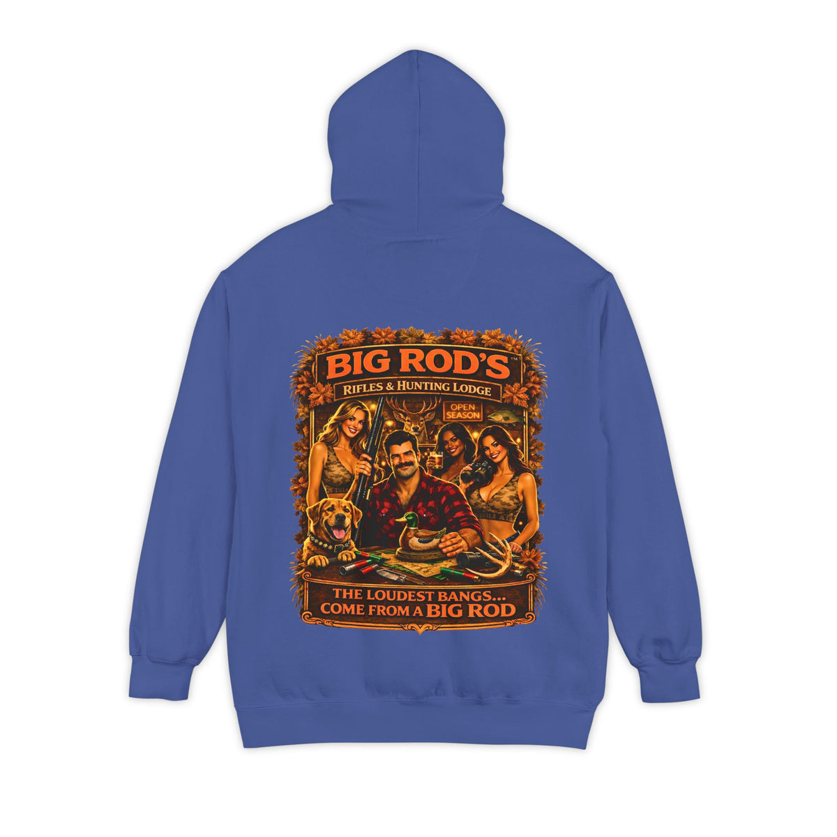 BIG ROD'S Rifles & Hunting Lodge | HOT Camo and Loud Bangs - Hoodie (Dark Colors)