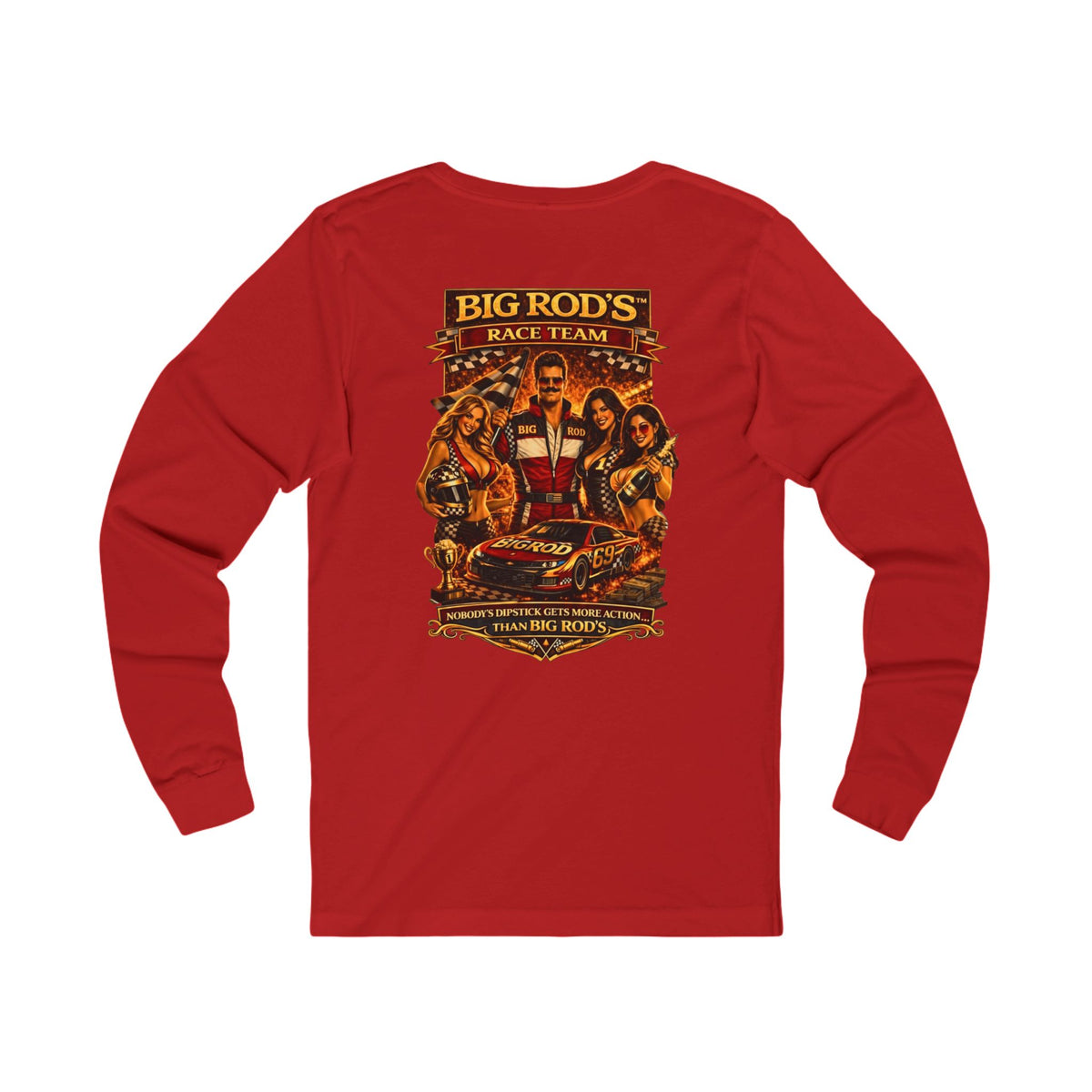 BIG ROD'S Race Team | HOT Pit Crew & Dipstick Getting Action - Long Sleeve (Dark Colors)