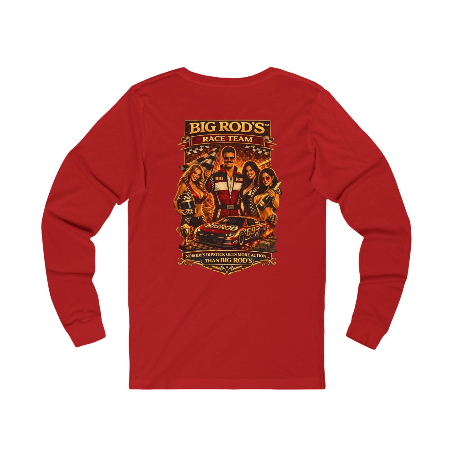 BIG ROD'S Race Team | HOT Pit Crew & Dipstick Getting Action - Long Sleeve (Dark Colors)
