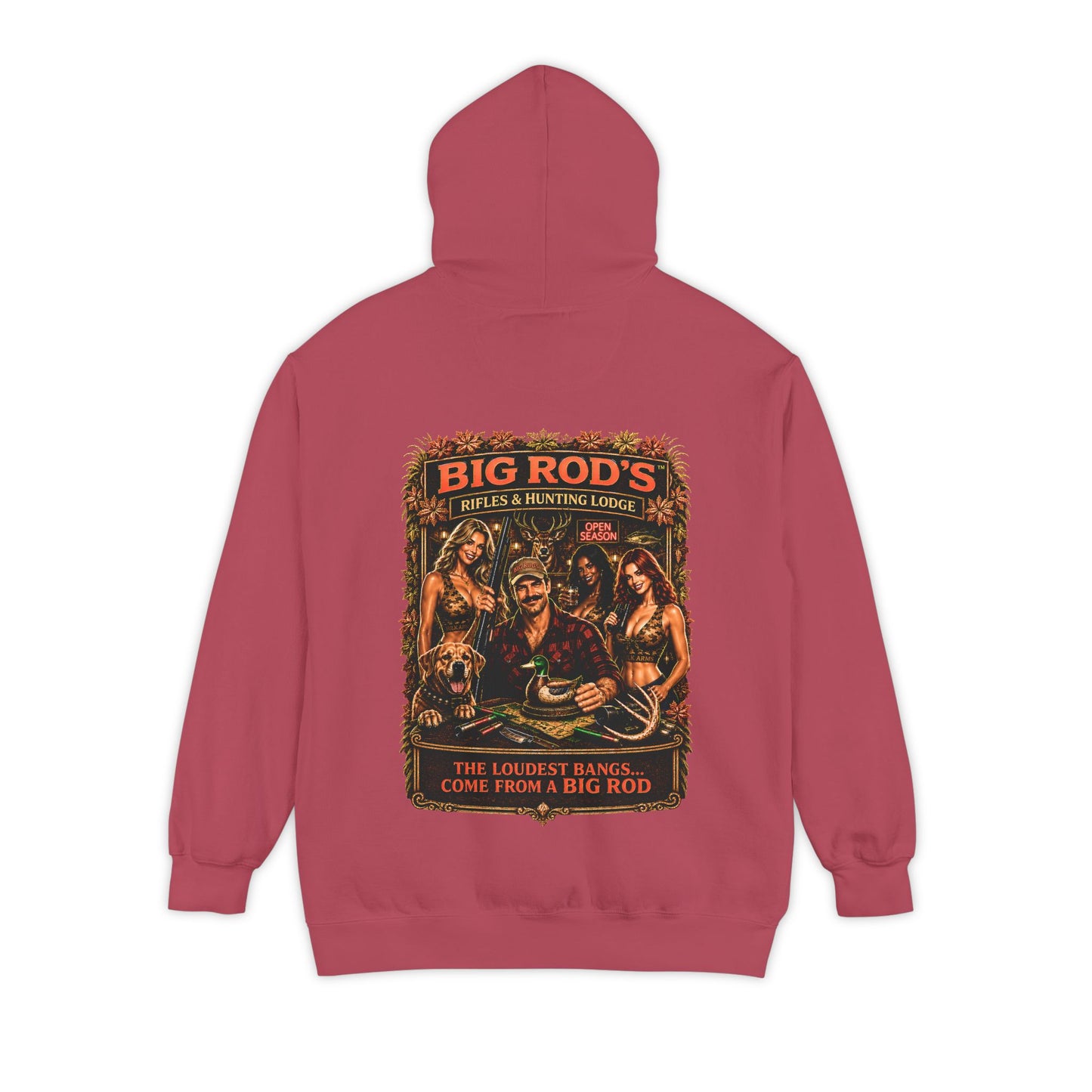 BIG ROD'S Rifles & Hunting Lodge | THE LOUDEST BANGS... COME FROM A BIG ROD - Hoodie (Dark Colors)