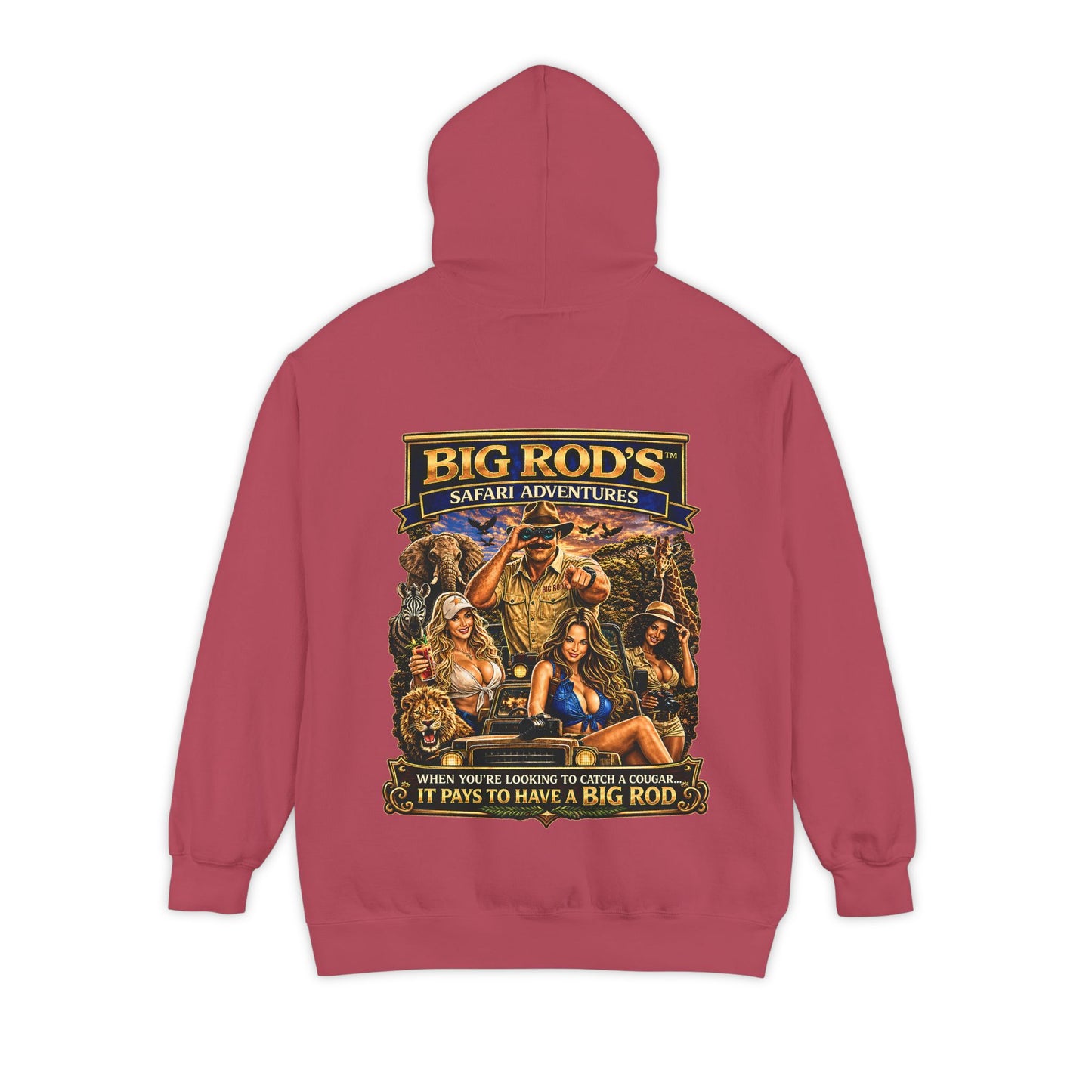 BIG ROD'S Safari Adventures | WHEN YOU'RE LOOKING TO CATCH A COUGAR... IT PAYS TO HAVE A BIG ROD - Hoodie (Dark Colors)