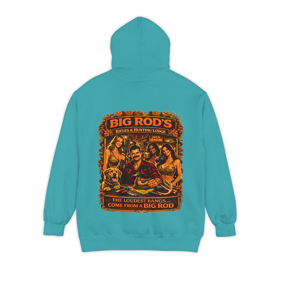 BIG ROD'S Rifles & Hunting Lodge | HOT Camo and Loud Bangs - Hoodie (Dark Colors)