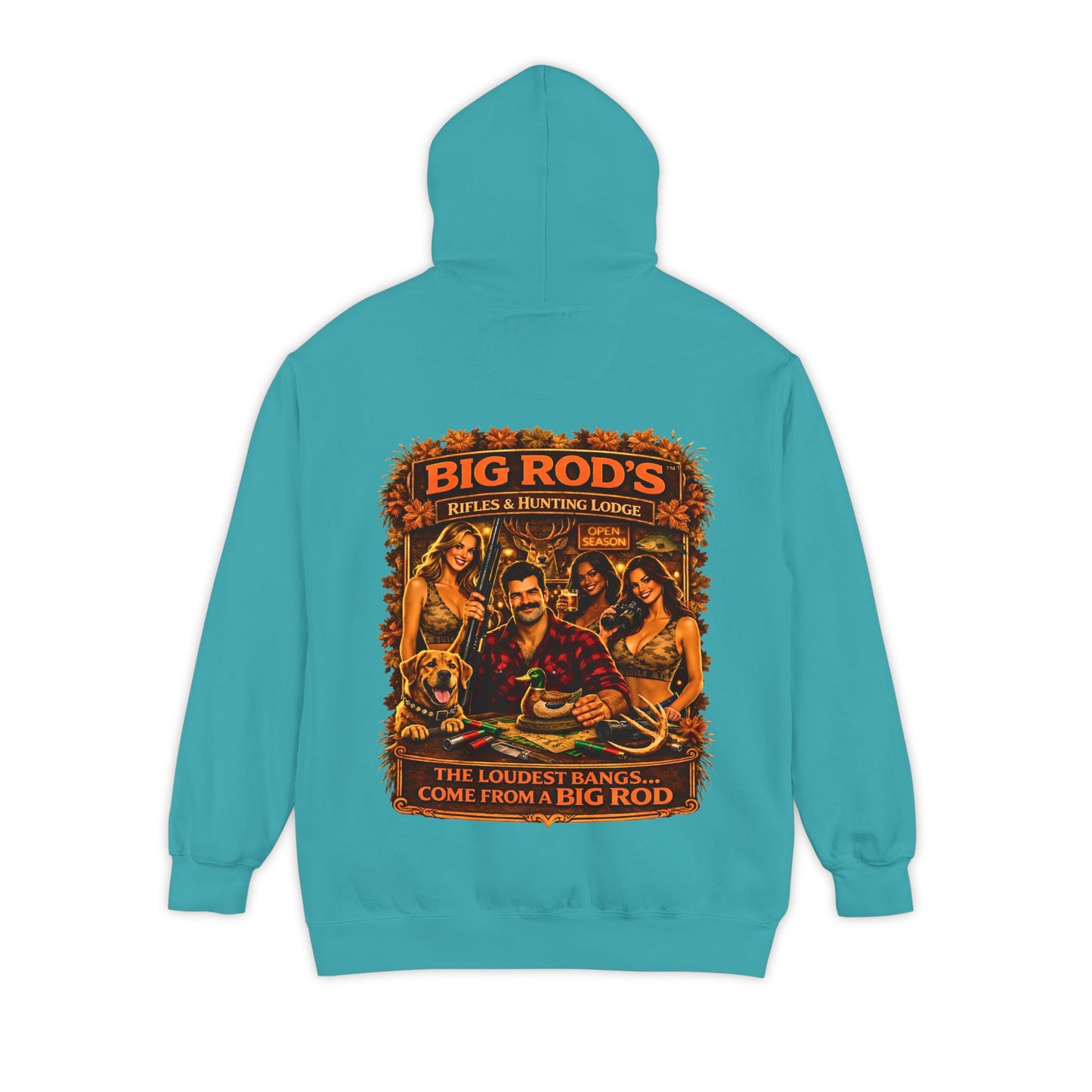 BIG ROD'S Rifles & Hunting Lodge | HOT Camo and Loud Bangs - Hoodie (Dark Colors)