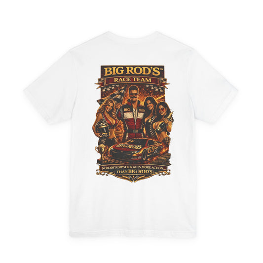 BIG ROD'S Race Team | HOT Pit Crew & Dipstick Getting Action - T-Shirt (Light Colors)