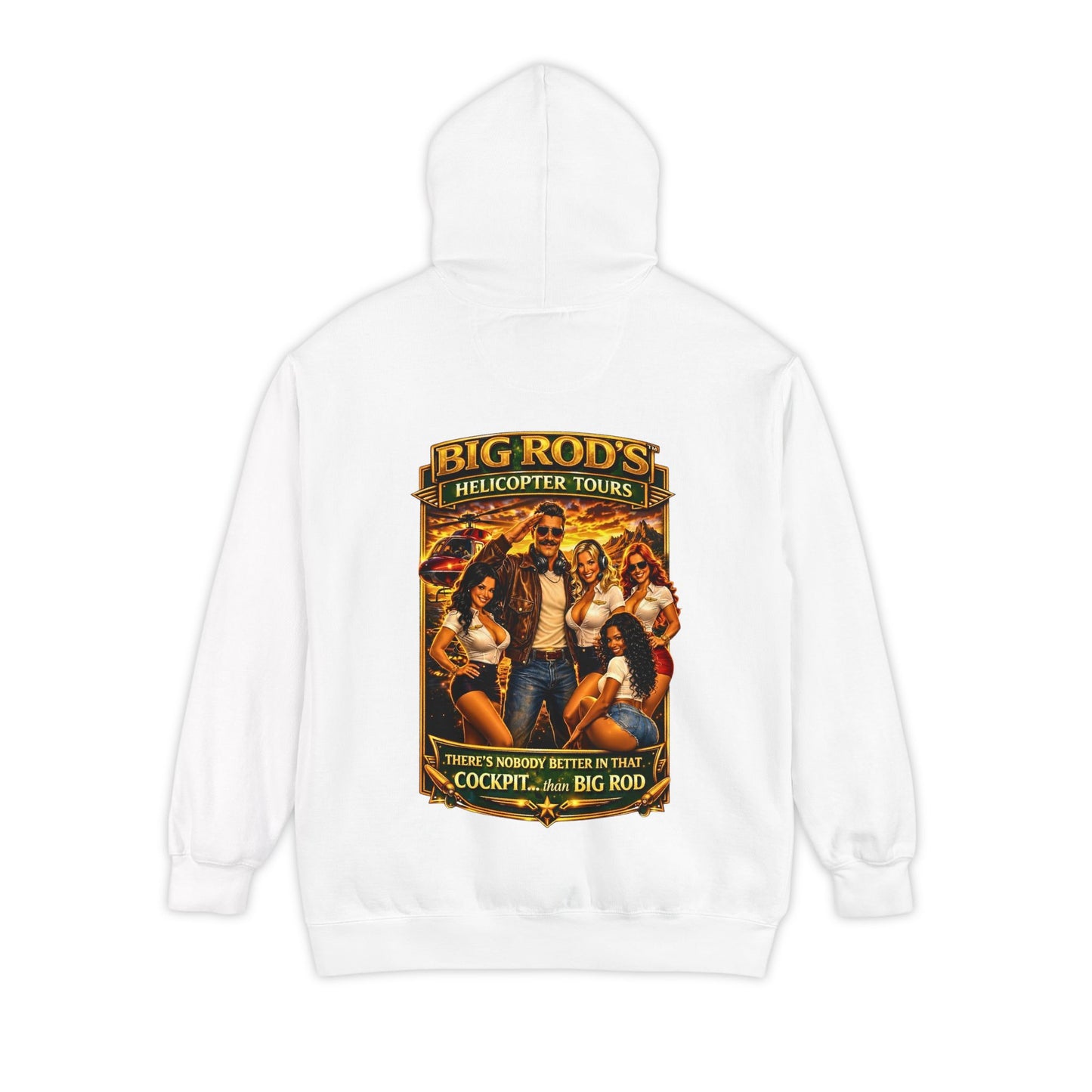 BIG ROD'S Helicopter Tours | HOT Flight Crew & Owning that Cockpit - Hoodie (White)