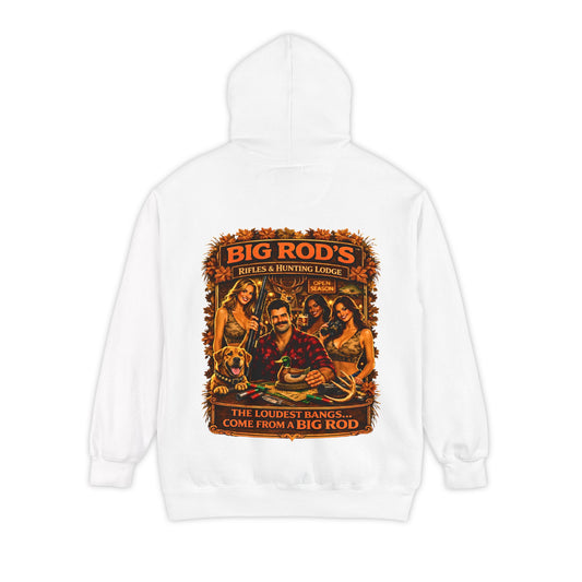 BIG ROD'S Rifles & Hunting Lodge | HOT Camo and Loud Bangs - Hoodie (White)