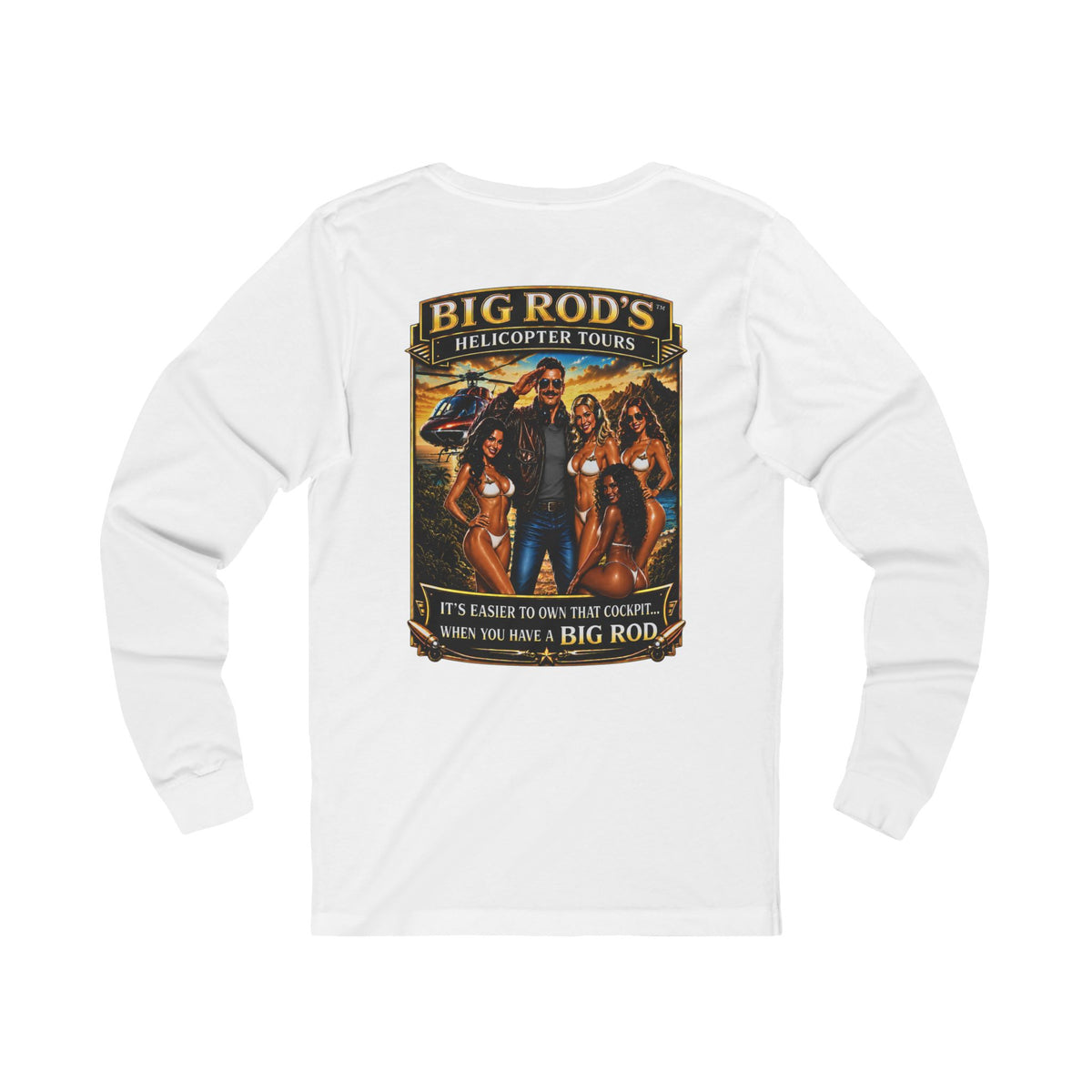 BIG ROD'S Helicopter Tours | HOT Flight Crew & Owning that Cockpit - Long Sleeve (Light Colors)