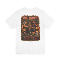 BIG ROD'S Rifles & Hunting Lodge | THE LOUDEST BANGS... COME FROM A BIG ROD - T-Shirt (Light Colors)