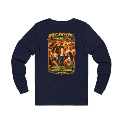 BIG ROD'S Helicopter Tours | HOT Flight Crew & Owning that Cockpit - Long Sleeve (Dark Colors)