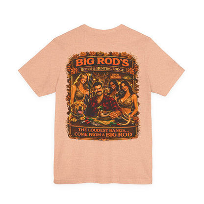 BIG ROD'S Rifles & Hunting Lodge | HOT Camo and Loud Bangs - T-Shirt (Light Colors)