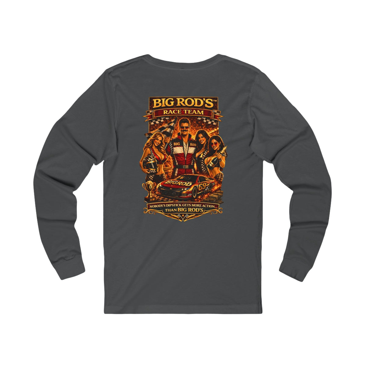 BIG ROD'S Race Team | HOT Pit Crew & Dipstick Getting Action - Long Sleeve (Dark Colors)