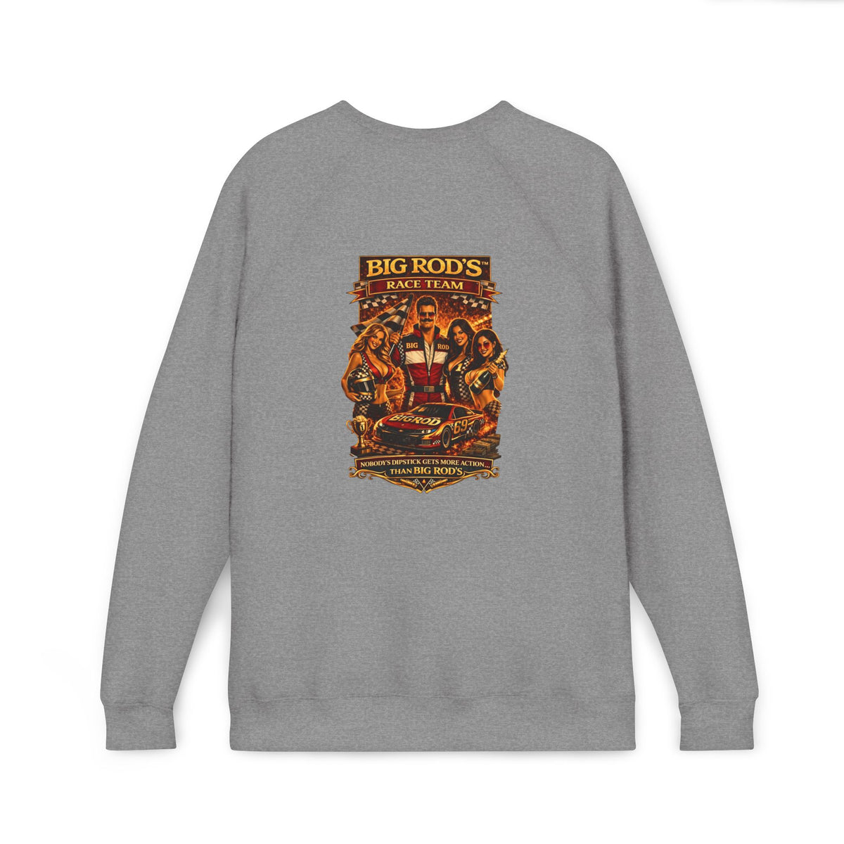 BIG ROD'S Race Team | HOT Pit Crew & Dipstick Getting Action - Fleece Sweatshirt (Only Dark Colors)