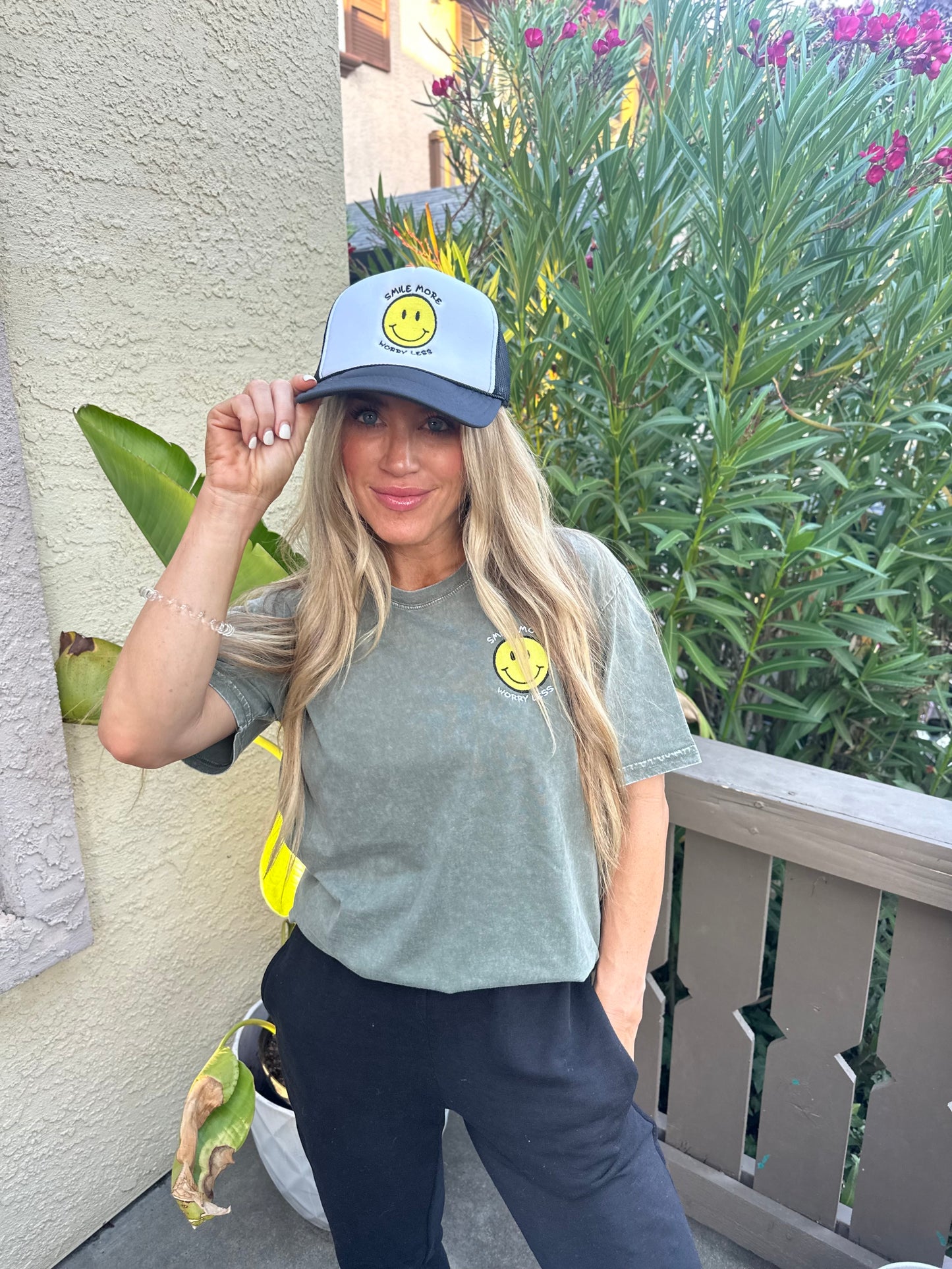 "SMILE MORE,WORRY LESS'' T SHIRT